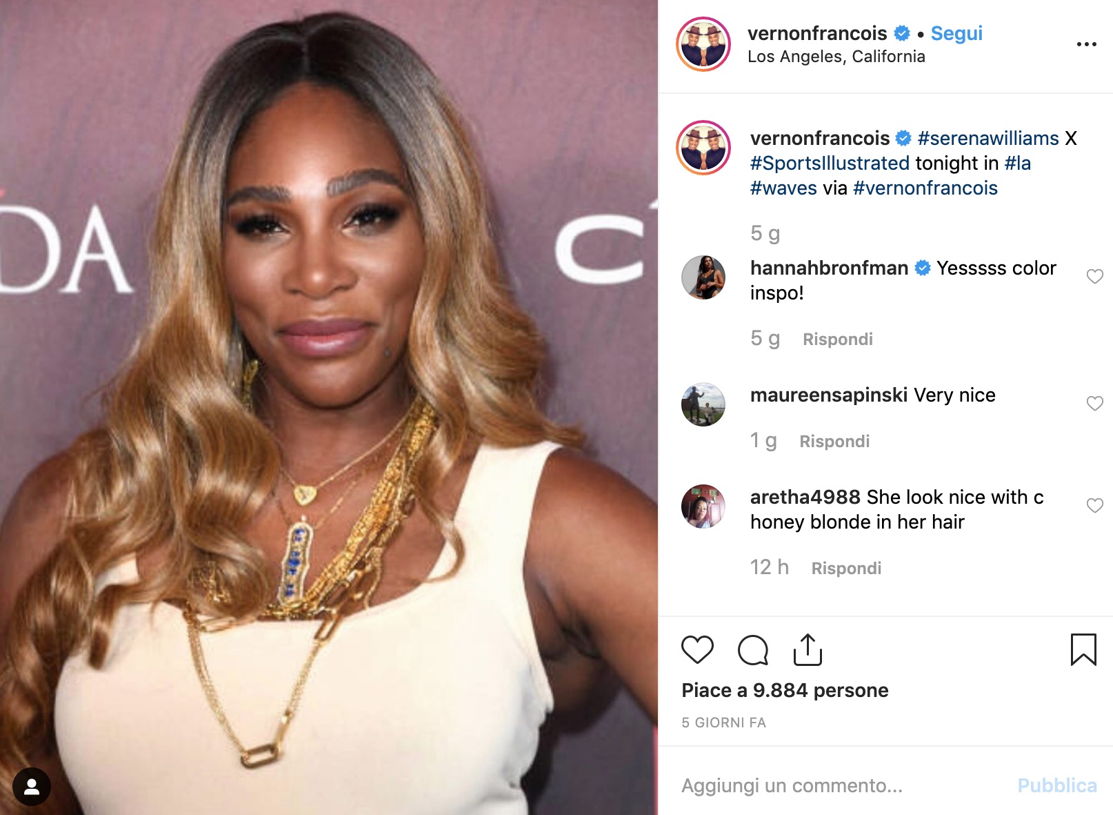 IL NUOVO COLORE DI SERENA WILLIAMS