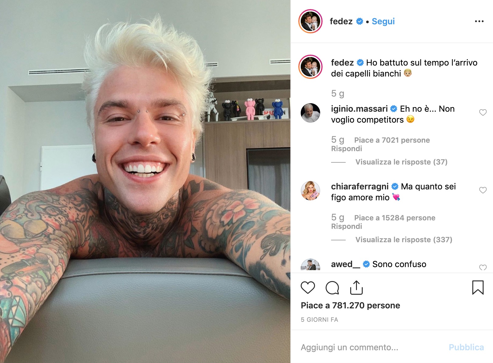 TUTTI BIONDI ANCHE IN CASA FERRAGNEZ!