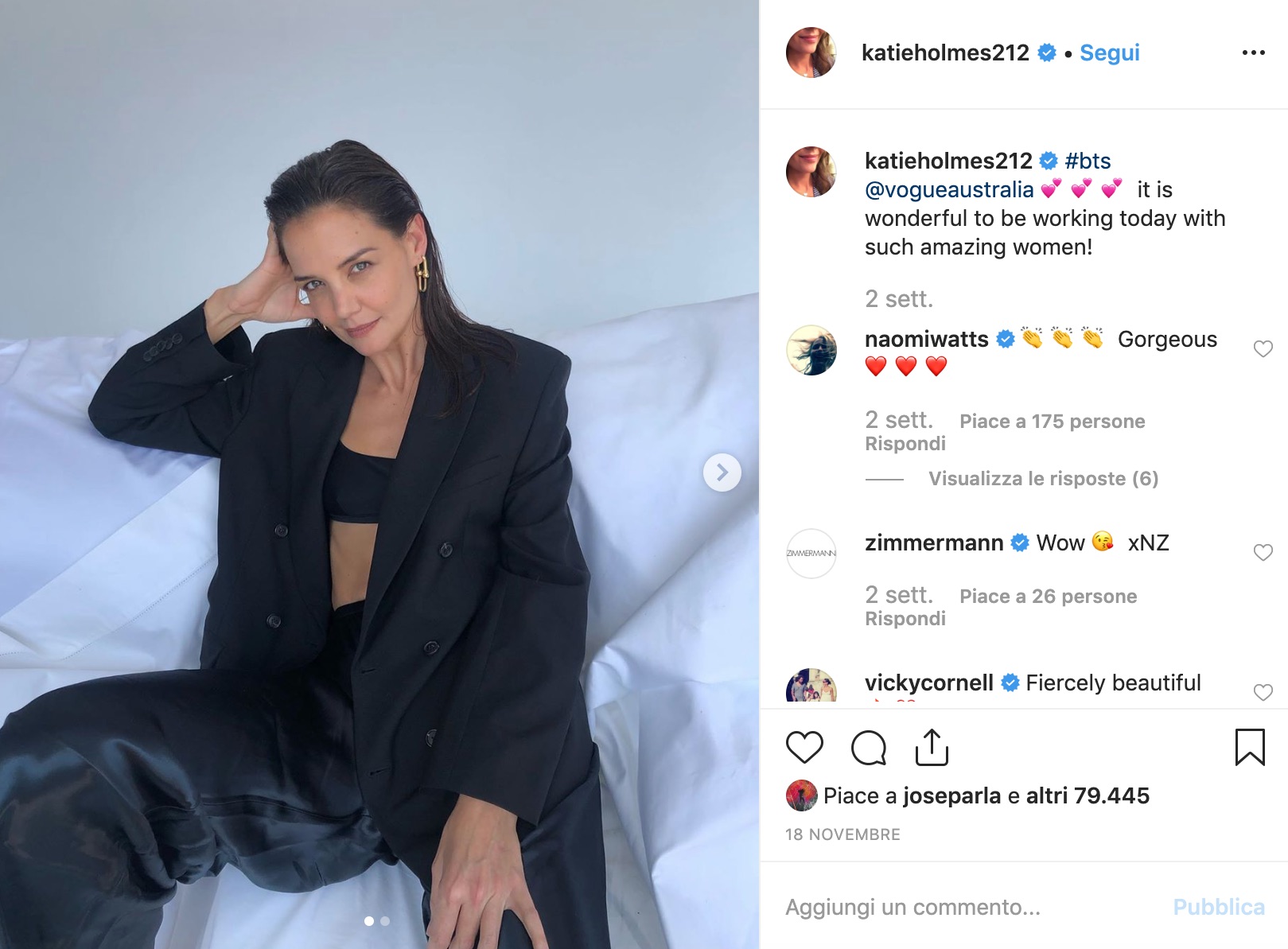 GLI SLEEK HAIR DI KATIE HOLMES PER LE FESTE!