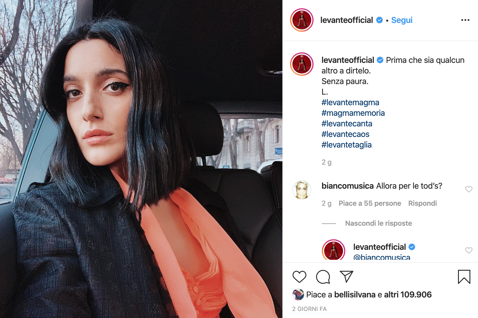 LEVANTE DEBUTTA IN MFW CON UN NUOVO LONG BOB