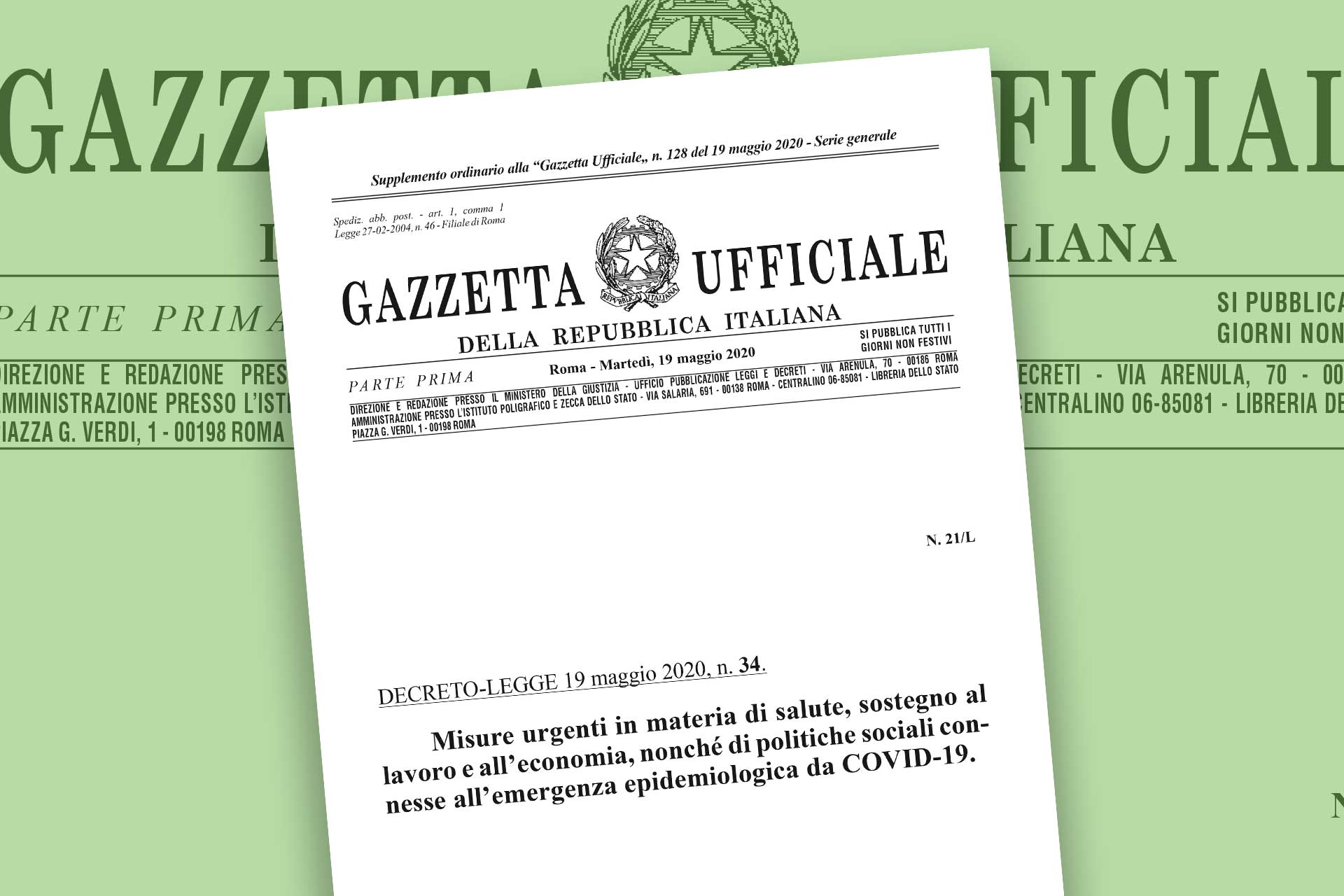 La circolare relativa al decreto rilancio pubblicata sulla Gazzetta Ufficiale