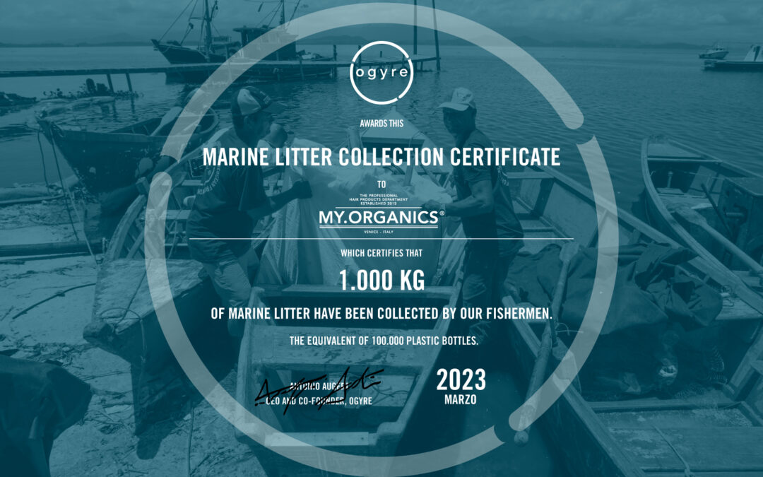 Partnership ecologica MY.ORGANICS e Ogyre: 1500 kg di plastica recuperata per la salvaguardia marina nel 2023